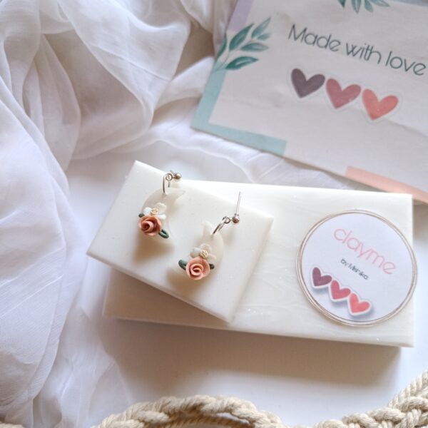 Mini Moon Floral Earrings