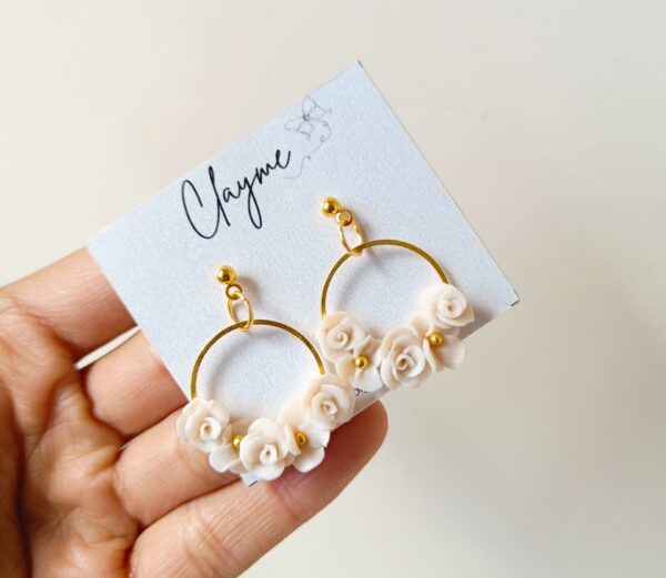 Flower Bouquet Round Earrings