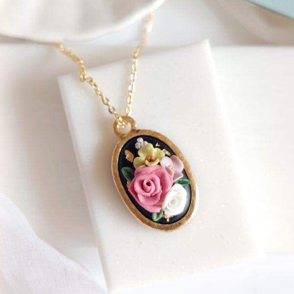 Polymer Clay Floral Pendant