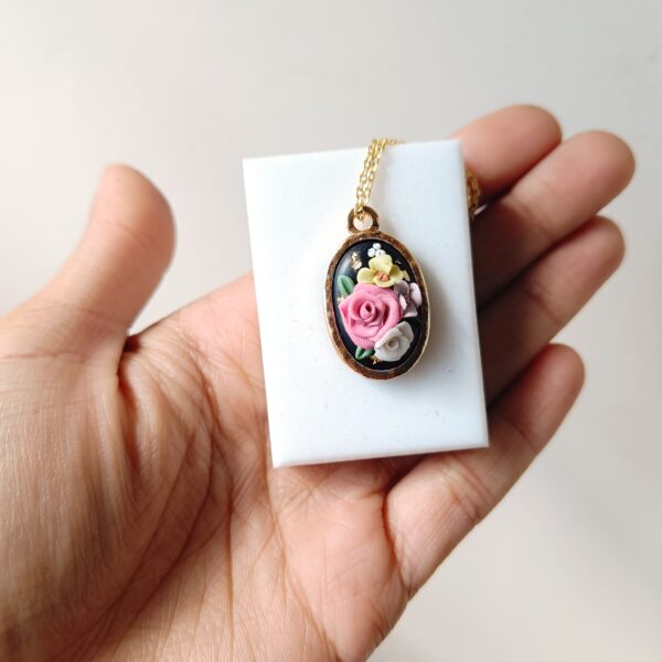 Polymer Clay Floral Pendant