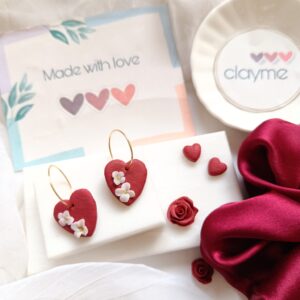 Floral Heart Hoops