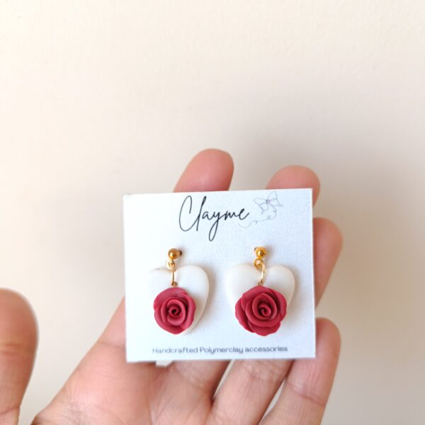 Rose Heart Earrings