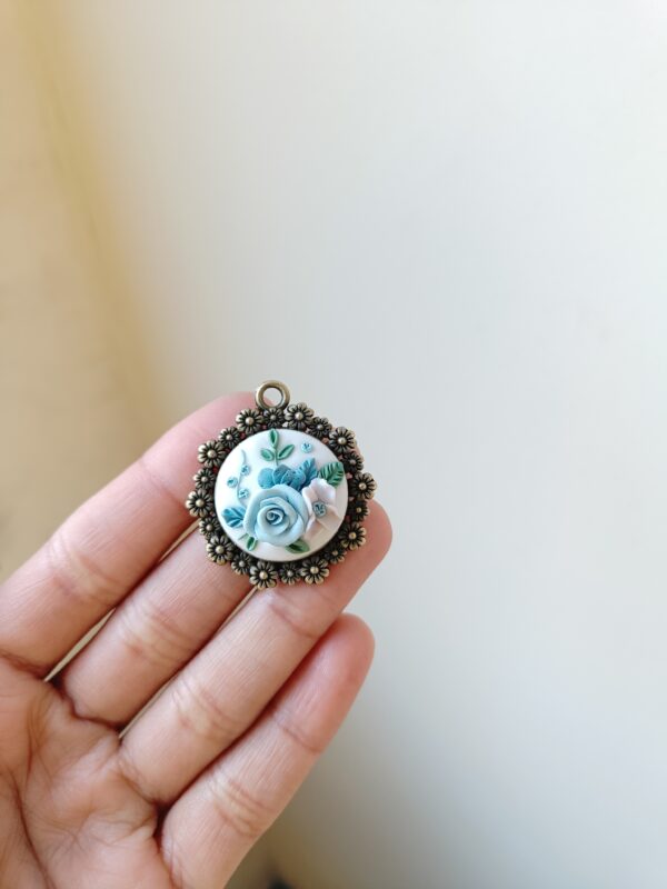 Vintage Rose Medallion Pendant - Image 11