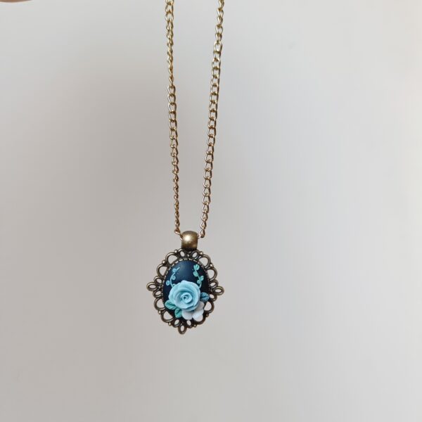 Mini Vintage Rose Medallion Pendant - Image 6