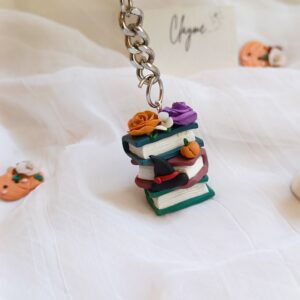 book stack keychain