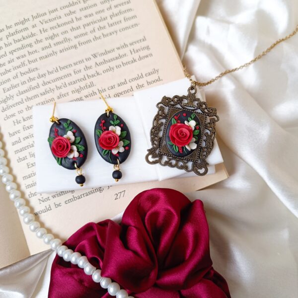 Antique pendant and earrings