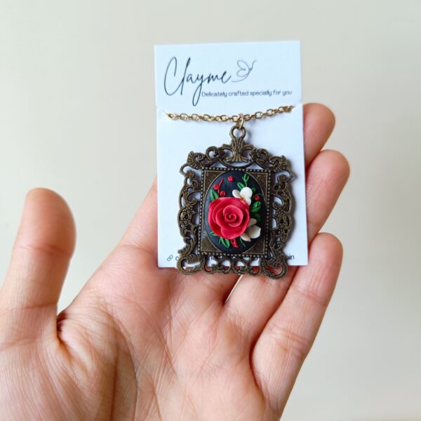 Vintage Rose Medallion Pendant - Image 20