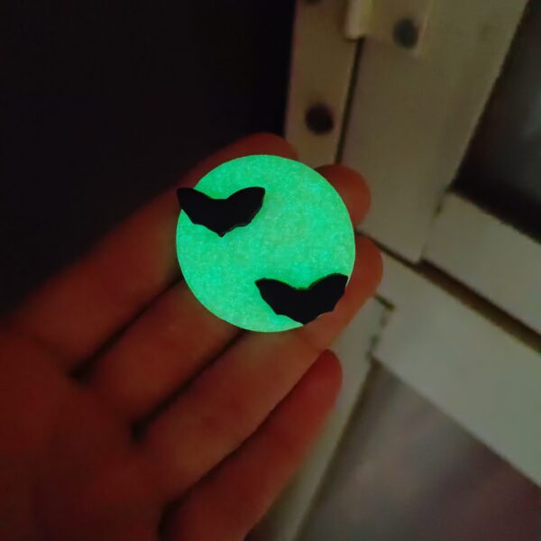 Glow in the dark Moon-Bat Magnet