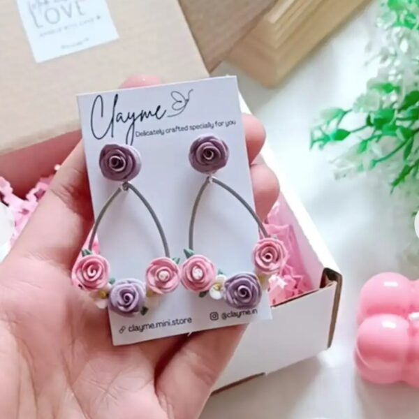 Flower Bouquet Drop Earrings - Image 10