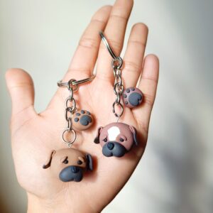 Pet Face and Paw Keychain