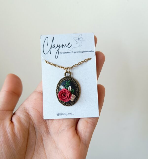 Mini Vintage Rose Medallion Pendant - Image 12