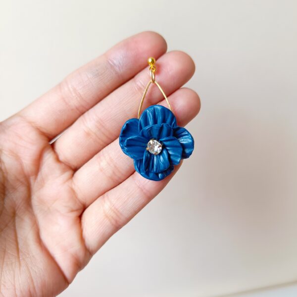 Midnight Bloom Floral Earrings - Image 2