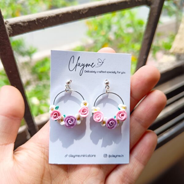 Floral Hoop Earrings - Image 11