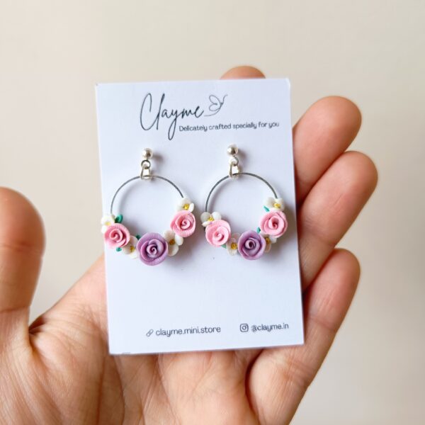 Floral Hoop Earrings - Image 12