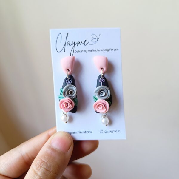 Floral Dream Pearl danglers - Image 4