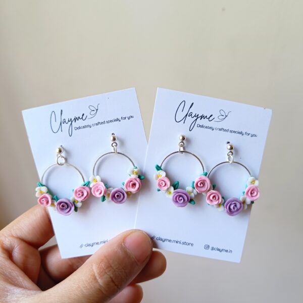 Floral Hoop Earrings - Image 13