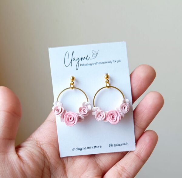 Floral Hoop Earrings - Image 5