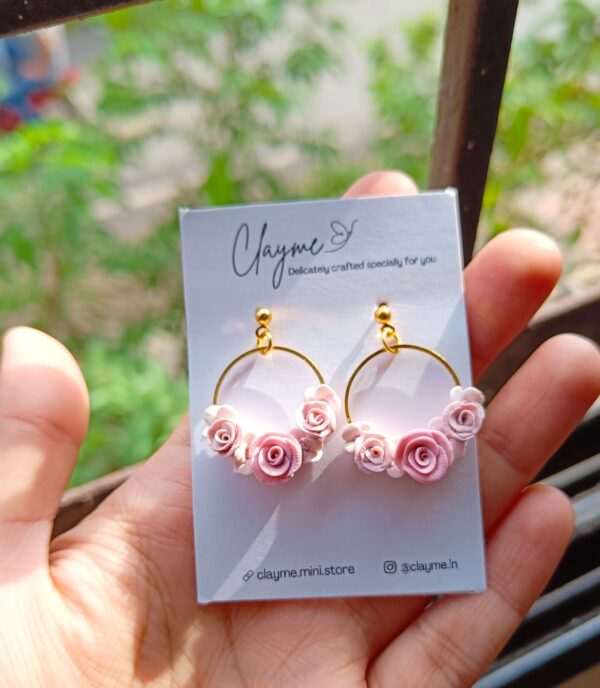 Floral Hoop Earrings - Image 8