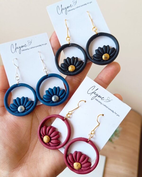 Floral Round Earrings