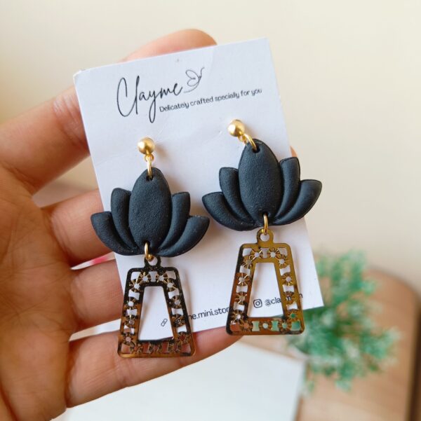 Lotus Gold Danglers - Image 2