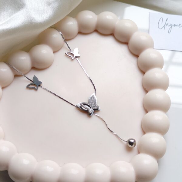 Silver Flutter Lustre Necklace - Image 2
