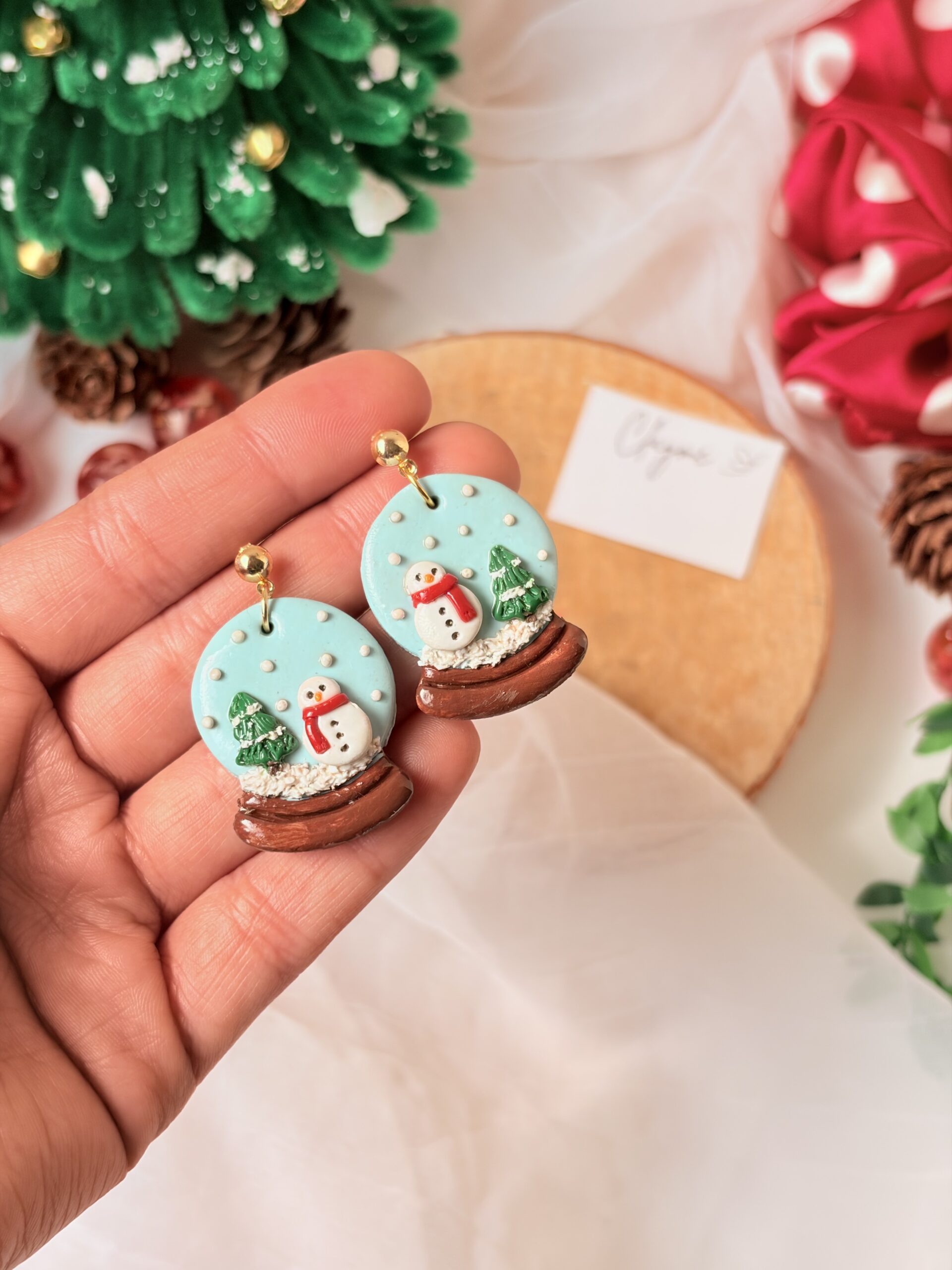 Snow Globe Christmas Earrings - Image 5