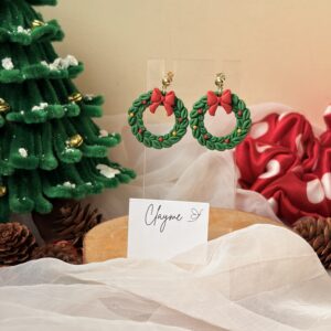 Christmas Wreath Dangle Earrings