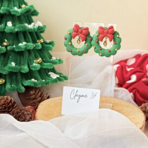 Festive Bow Wreath Drop Earrings