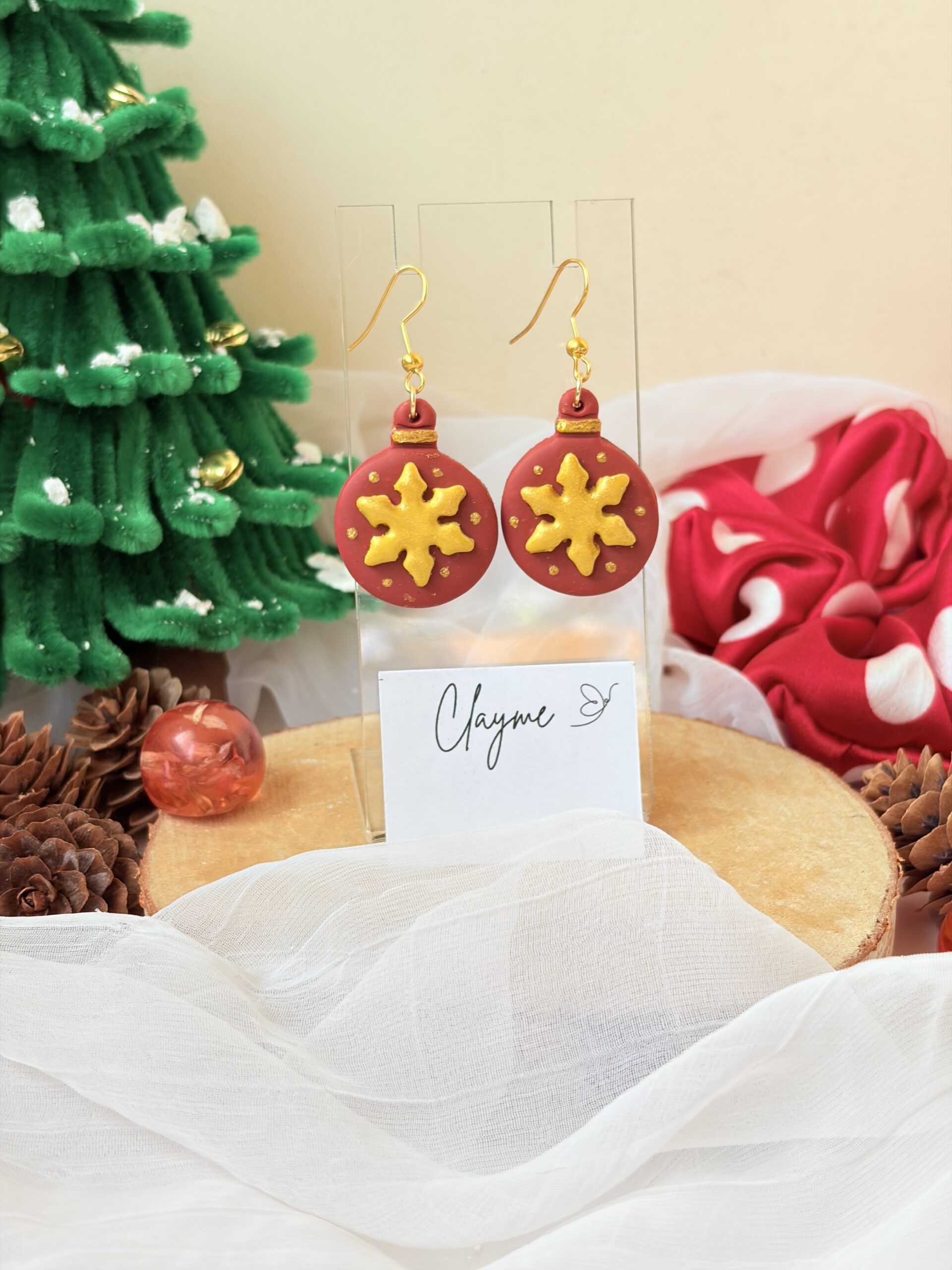 Bauble Snowflake Earrings - Image 4