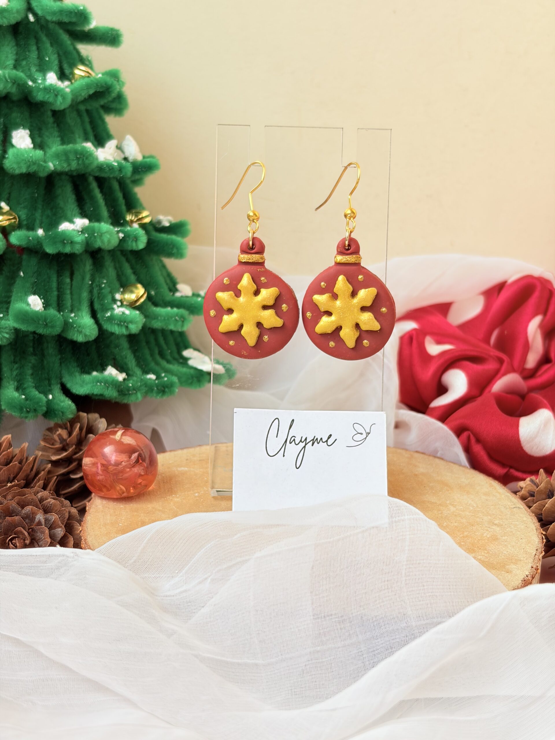 Bauble Snowflake Earrings - Image 5